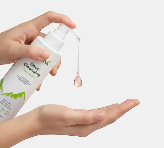 PUNYATVA Deep Cleansing Face Wash 200ml, enriched with Neem, Tulsi, Tea Tree Oil for acne-prone and oily skin.
