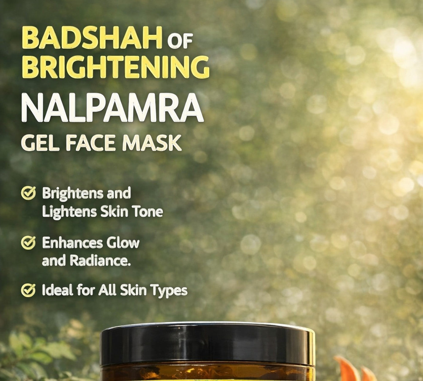 PUNYATVA Nalpamra Gel Face Mask for all skin types, brightens and enhances glow. Includes amla, turmeric, and palash.