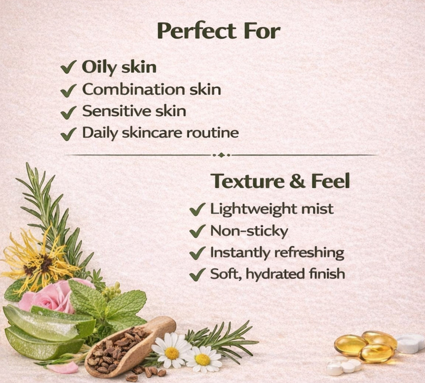 PUNYATVA Saumya Ras facial toner for oily, combination, and sensitive skin. Lightweight, non-sticky mist for a refreshing, hydrated finish.