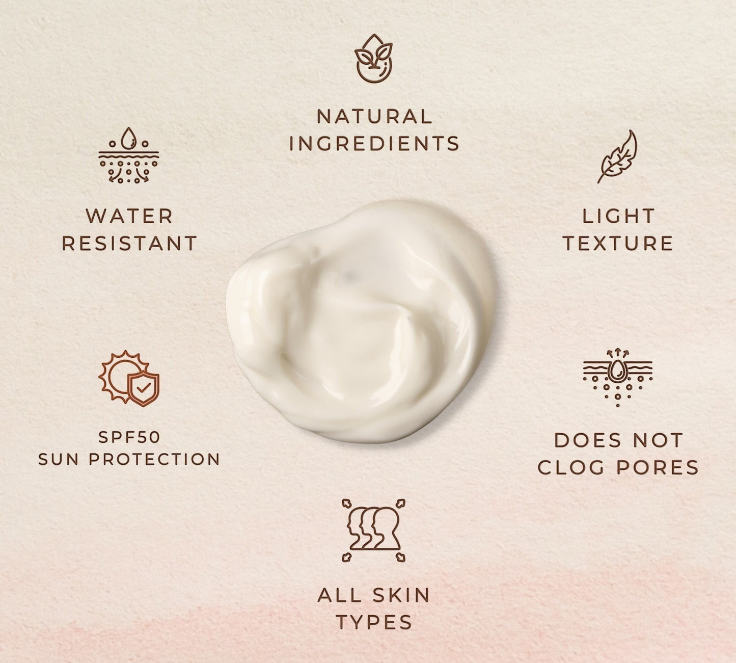 PUNYATVA SPF 50 cream-based sunscreen with natural ingredients, light texture, water-resistant, and suitable for all skin types.