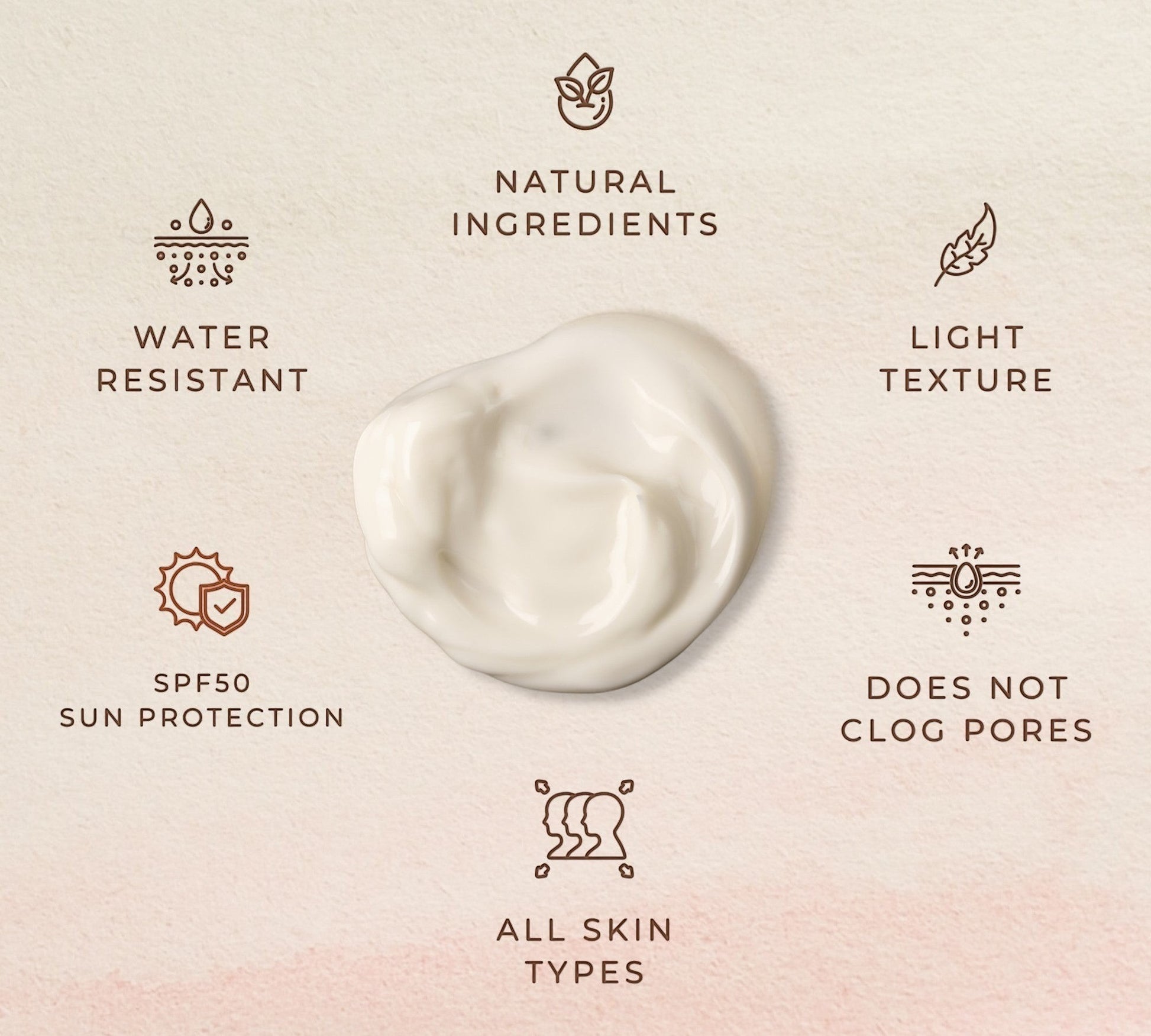 PUNYATVA SPF 50 cream-based sunscreen with natural ingredients, light texture, water-resistant, and suitable for all skin types.