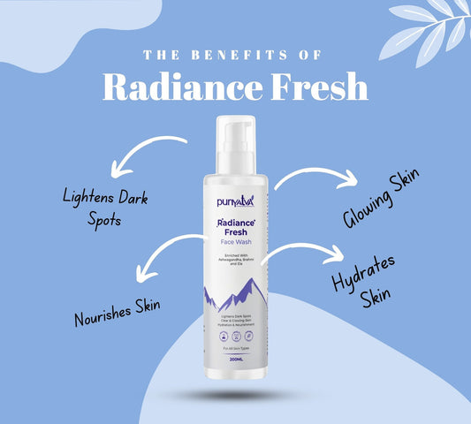 Punyava Radiance Fresh Face Wash 200ml bottle, brightens, hydrates, and nourishes skin for a natural glow.